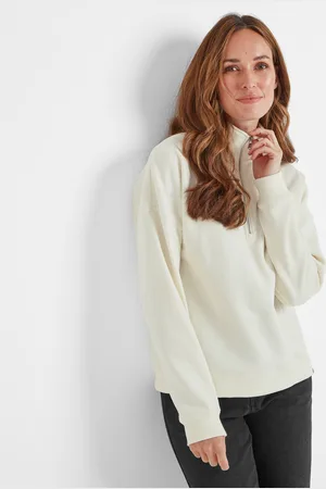 Tog 24 Caldene Womens Quarter Zip Sweat Vanilla - Cotton - Size 18 UK