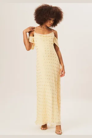 Gini London Womens Cowl Neck Drop Sleeves Foil Maxi Dress - - Size 12 UK
