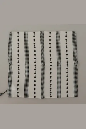 Dolce & Gabbana Mens Dotted Stripes Square Handkerchief Viscose Scarf - One Size