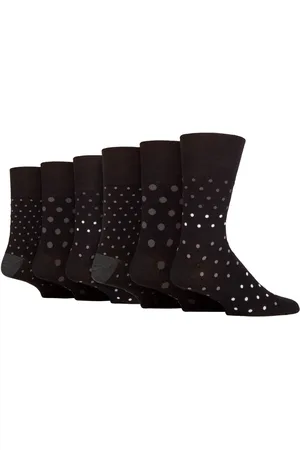 Gentle Grip 6 Pack Mens Non Elastic Loose Top Bamboo Socks - - Size UK 6-11