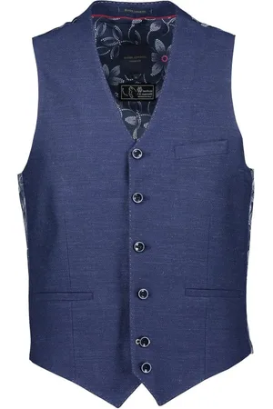 Guide London Mens Stab Stitch Waistcoat in Cotton - Size 38 inch
