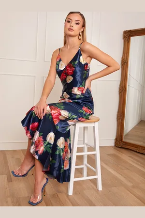 Chi Chi London Womens Petite Sleeveless Floral Print Midi Dress in - Size 12 UK