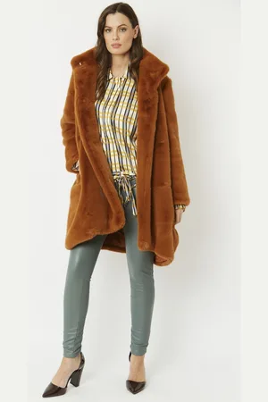 Jayley Womens Oversized Faux Fur Coat - - One Size