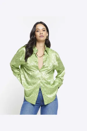 River Island Womens Shirt Jacquard Oversized - Size 6 UK