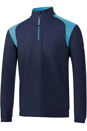 Island Green Mens Colour Block Panelled Golf Top Layer ( /Turquoise) - Size Medium