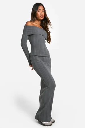 Boohoo Womens Lightweight Rib Knitted Maxi Skirt - - Size Medium
