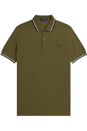 Fred Perry Mens GBFred regular fit polo met logo groen/wit - Cotton - Size Small