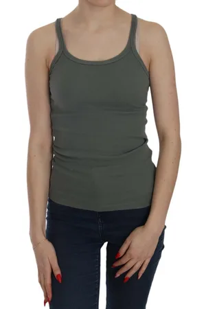 PINK MEMORIES WoMens Sleeveless Spaghetti Tank T-Shirt Blouse material_cotton - Size IT 40 (Womens)