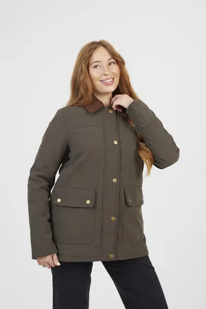 Brave Soul Womens Twill Jacket With Cord Collar - Size 10 UK