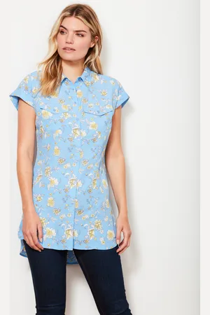 Sosandar Womens Meadow Print Longline Shirt - Size 8 UK