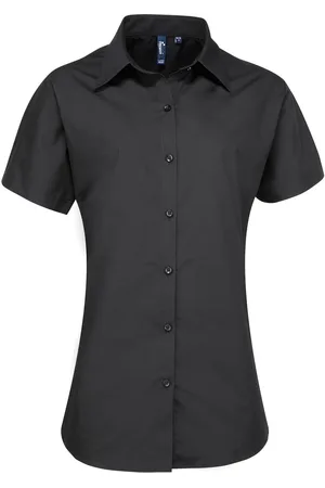 Premier Womens/Ladies Supreme Poplin Short-Sleeved Shirt - Size 18 UK