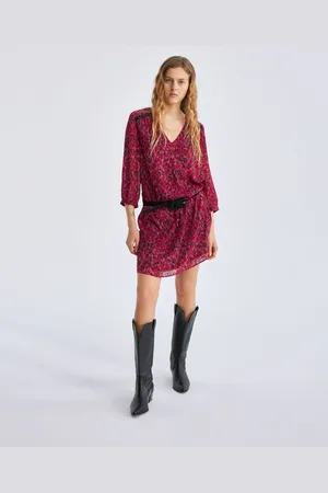IKKS Womens V-Neck Leopard Dress - - Size 6 UK