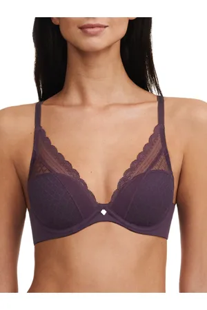 Chantelle Womens Norah Chic Plunge T-Shirt Bra - Black - Polyamide - Size 38B
