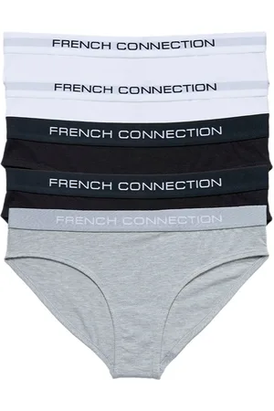 French Connection Womens White 5 Pack Cotton Ladies Briefs - - Size X-Small