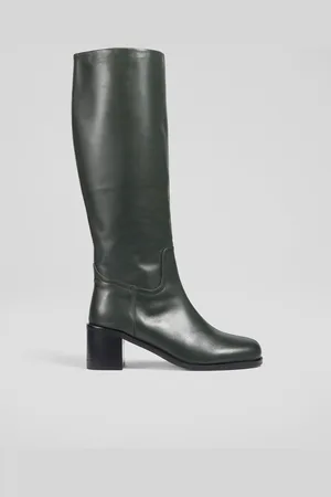 LK Bennett Womens Claude Knee Boots, Khaki - - Size UK 5