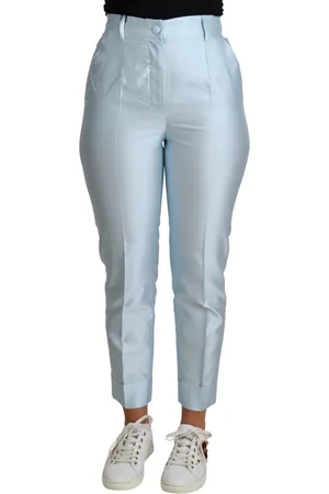 Dolce & Gabbana Womens Silk Cropped Tapered Trouser Pants - - Size IT 38 (Women