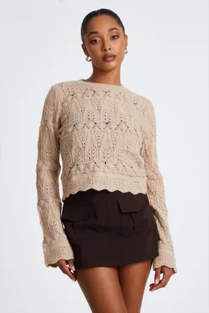Quiz Womens Scalloped Knit Jumper - Size Small