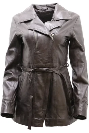 Infinity Womens Md Length Biker Jacket-Okehampton - Lamb Leather - Size 20 UK