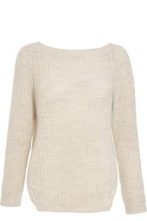 Quiz Womens Knit Split Hem Necklace Jumper - Size Large