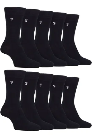 Farah Mens 10 Pair Multi-Pack Bright Bamboo Socks - - Size UK 6-11