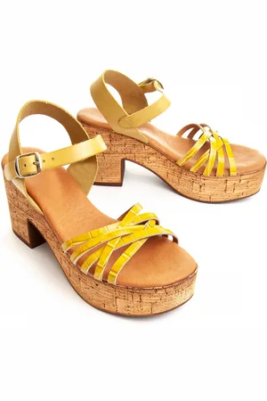 Purapiel Womens HEEL SANDAL CORCHOSAND3 IN Leather - Size UK 7