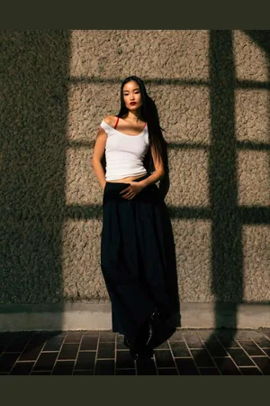 Topshop Womens technical fabric full maxi skirt in - Size 4 UK