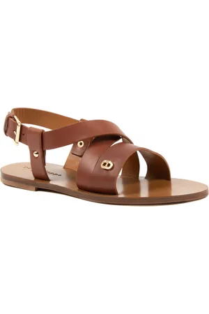 DEE OCLEPPO Womens Flat Sandal OC3502 VITELLO CUOIO Leather - Size UK 4.5