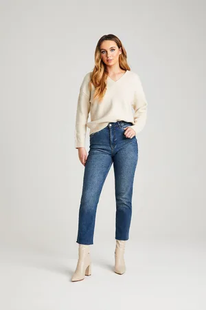 Urban Bliss Womens Mid Tanya Straight Leg Jean - Size 14 UK