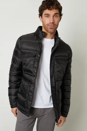 Threadbare Mens Funnel Neck Utility Puffer Jacket - Size X-Large