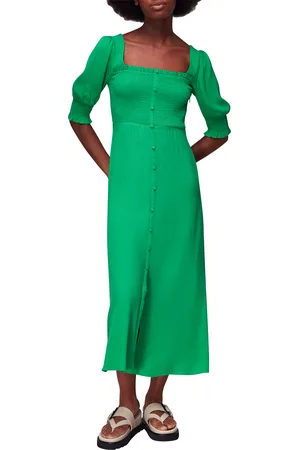 Whistles Womens Luna Shirred Bodice Midi Dress - - Size 10 UK