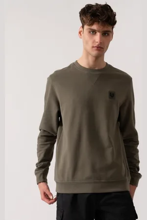 Belstaff Mens Crew Neck Sweatshirt With Logo Patch - - Size Large