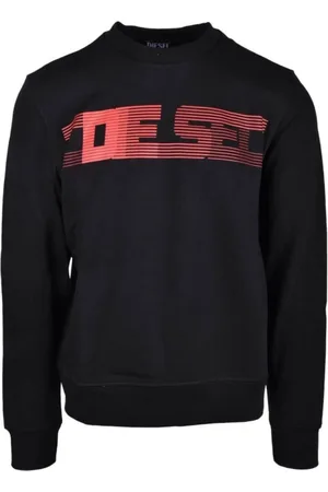 Diesel Mens Striped Logo Sweatshirt Cotton - Size Medium