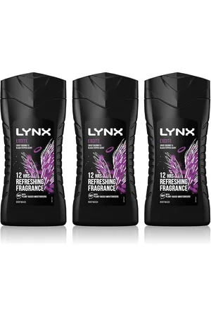 Lynx Mens Excite 12-H Refreshing Fragrance Shower Gel Body Wash for Men, 3x225ml - - One Size