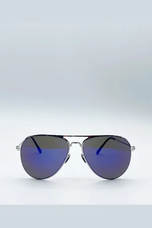 SVNX Mens Stainless Steel Mirrored Aviator Sunglasses Metal (archived) - One Size