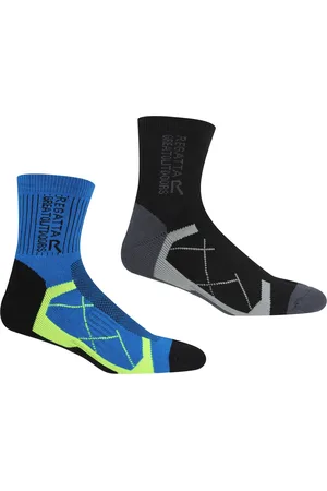 Regatta Mens Active Outdoor Socks (Pack of 2) ( /Hawaiian Blue) - Size UK 6-8