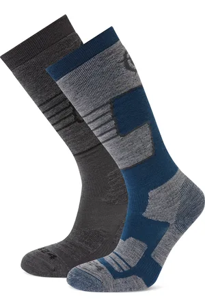 Tog 24 Linz 2 Pack Womens Ski Socks Marl/Jewel Blue Wool - Size Small