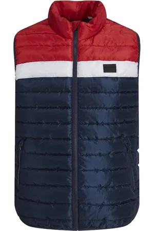 JACK & JONES Mens Puffer Gilet with Stand Up Collar Lightweight - - Size 2XL