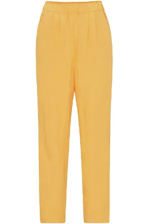 ELLOS Womens Linen Blend Pull On Trousers - - Size 10 UK