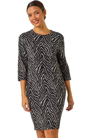 Roman Womens Animal Print Pocket Shift Stretch Dress - - Size 20 UK