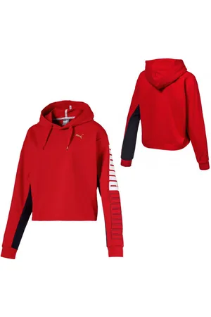 PUMA Modern Sports Womens Hoodie Cropped Sweatshirt 852021 12 Textile - Size UK 16