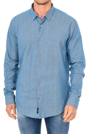 Emporio Armani Mens long-sleeved shirt with lapel collar 3Y6C09-6NDZZ - - Size X-Small
