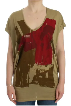 Costume National WoMens print shortsleeve t-shirt Rayon - Size X-Large
