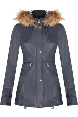 Infinity Womens Warm Hooded Parka Jacket-Northwich - Lamb Leather - Size 8 UK