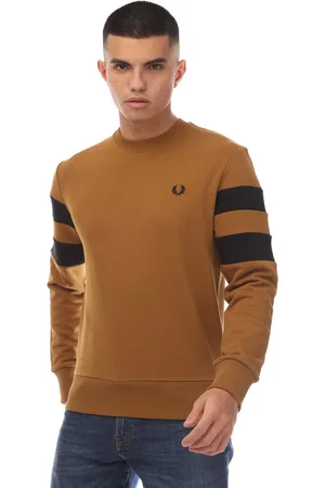 Fred Perry Mens Tipped Sleeve Sweatshirt in Cotton - Size Small