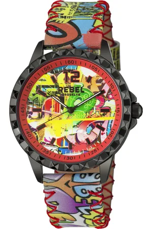 REBEL Womens Dumbo Dial Leather Watch - One Size