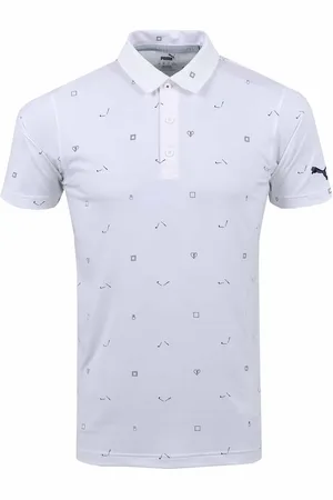 PUMA Mens Cloudpsun H8 ShortSleeve Collared BrightWhite Men Golf Polo Shirt 533855 01 - - Size 2XL