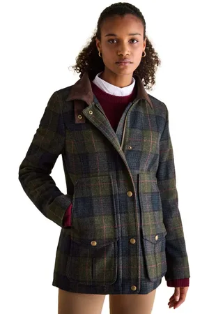 Joules Womens Fieldcoat Tweed Jacket - - Size 8 UK