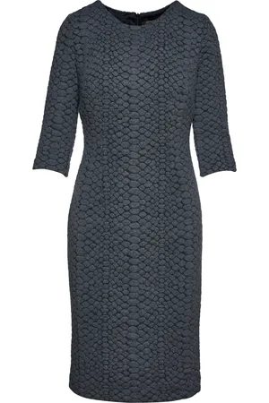 Conquista Womens Dark Grey Jacquard Dress By - - Size EU 42 (Womens)