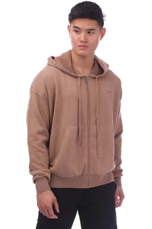 OFF-WHITE Mens Off White For All Knit Cotton Zip Hoodie in - Size Medium