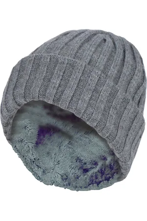 Heat Holders Boys Every Day Casual Wear Ribbed Turnover Winter Hat for Kids - Pebble Melange - - Size 7-10Y